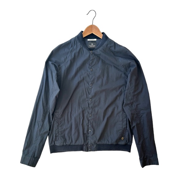 Scotch & Soda Poplin Bomber Shirt in Midnight - Picture 2 of 16